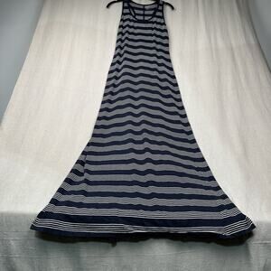 PACT | Women's Maxi Dress Size Small Navy Blue Slit Sleeveless